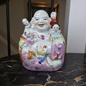 Chinese Republic Famille Rose Porcelain Laughing Buddha